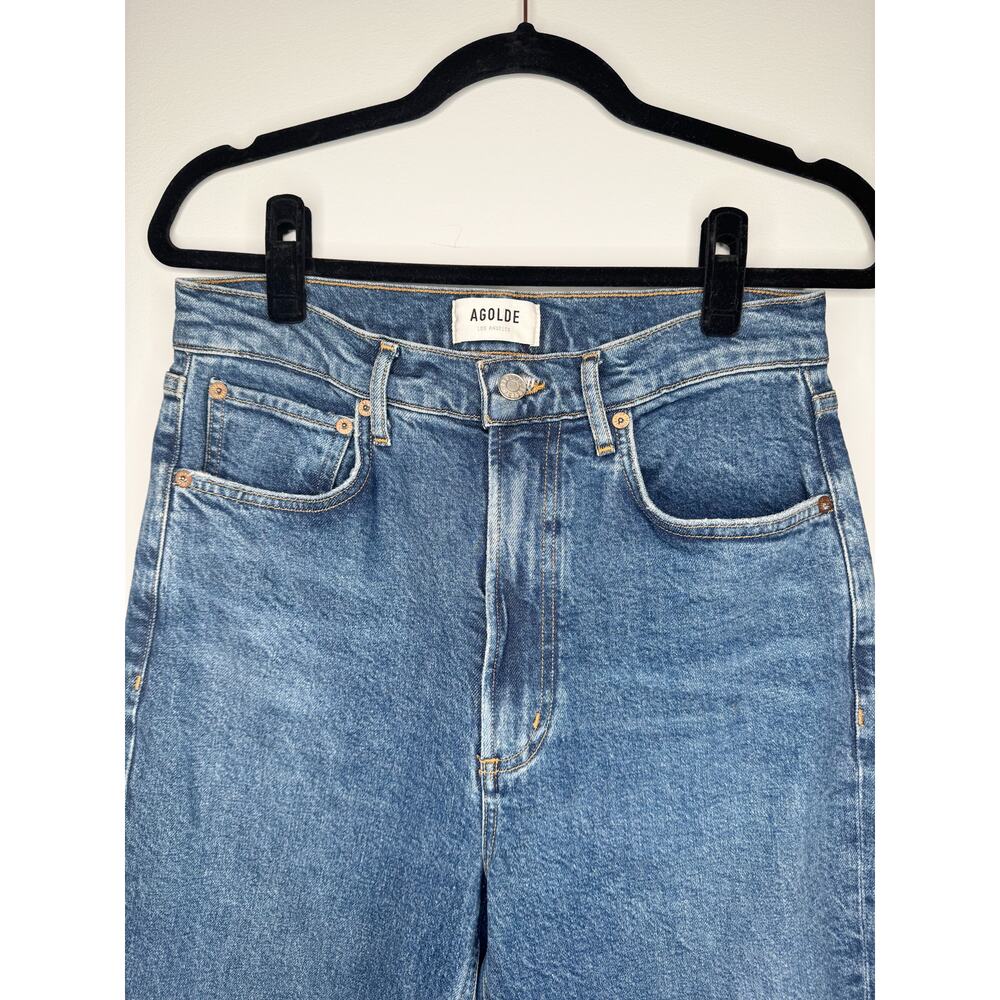 AGOLDE High Rise Stovepipe Straight Jeans Aspire Stretch Denim Size 27 - Picture 3 of 6